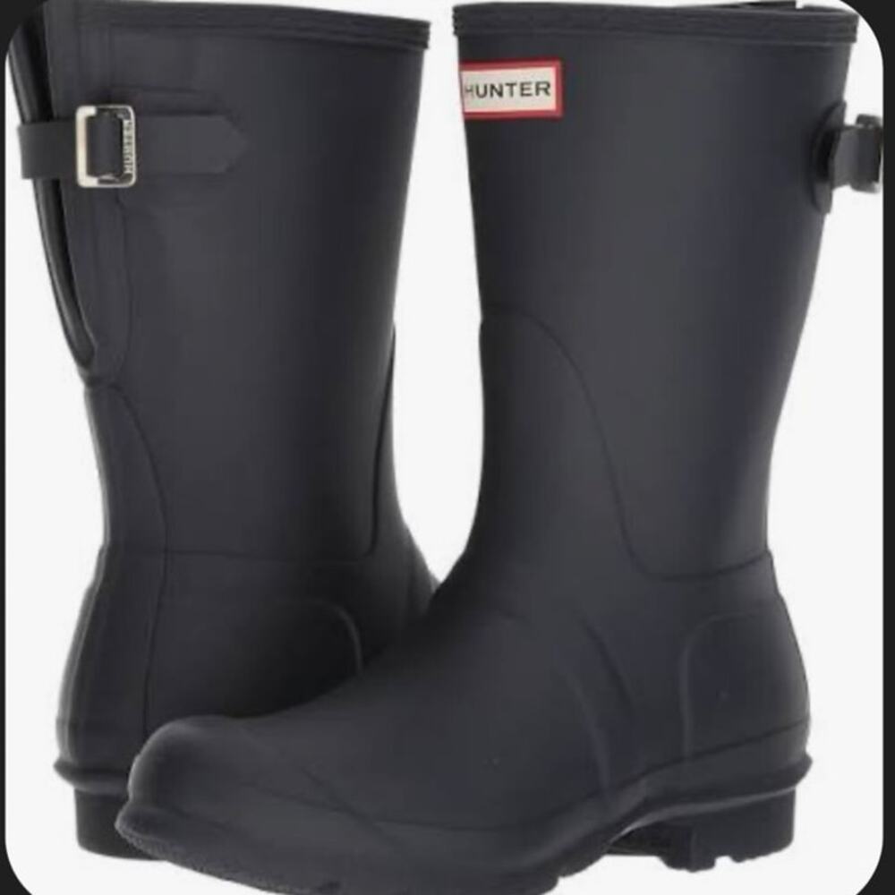 Hunter original short rain boots navy blue